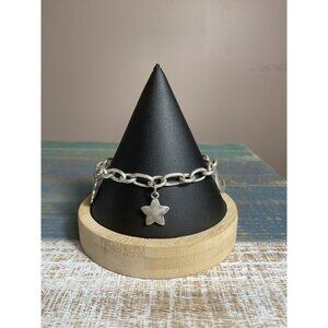 Silver Star & Moon Charm Bracelet With Toggle Clasp